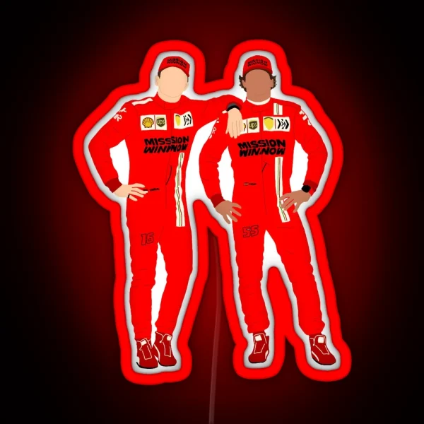 Charles Leclerc And Carlos Sainz RGB Neon Sign