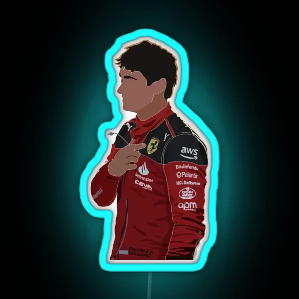 Charles Leclerc Baku 2023 RGB Neon Sign