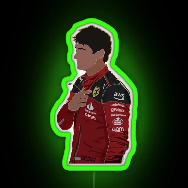 Charles Leclerc Baku 2023 RGB Neon Sign