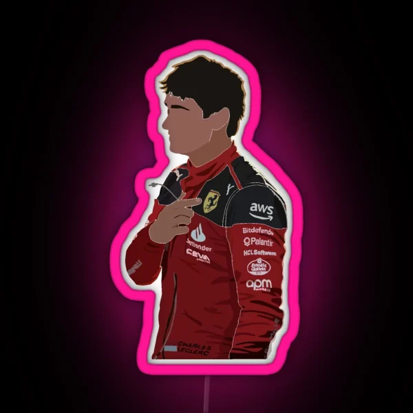 Charles Leclerc Baku 2023 RGB Neon Sign