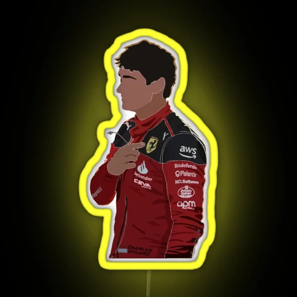 Charles Leclerc Baku 2023 RGB Neon Sign