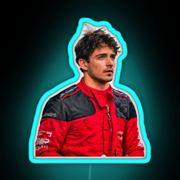Charles Leclerc F1 Driver Scuderia Ferrari F1 Sweaty RGB Neon Sign