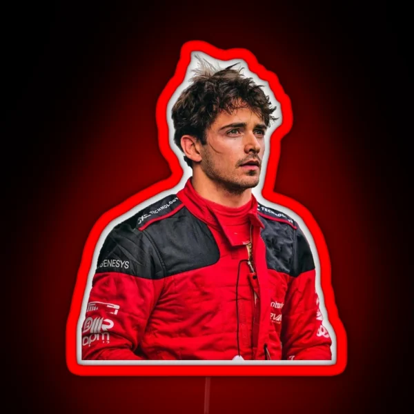 Charles Leclerc F1 Driver Scuderia Ferrari F1 Sweaty RGB Neon Sign