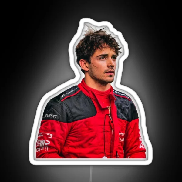 Charles Leclerc F1 Driver Scuderia Ferrari F1 Sweaty RGB Neon Sign