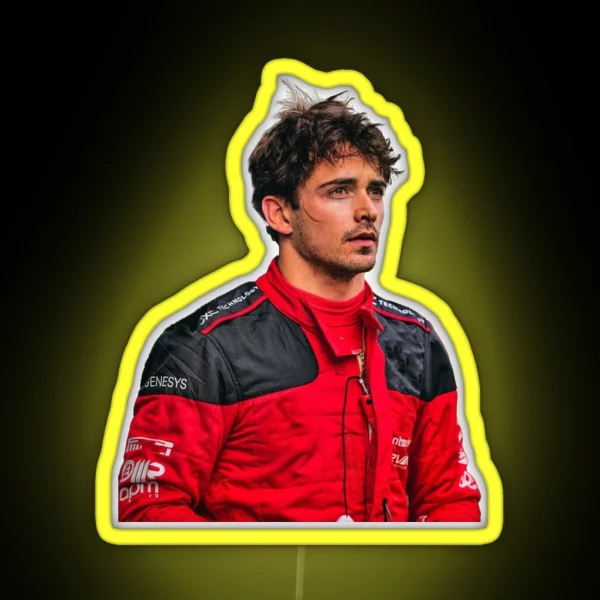 Charles Leclerc F1 Driver Scuderia Ferrari F1 Sweaty RGB Neon Sign