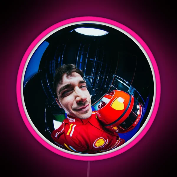 Charles Leclerc Fisheye RGB Neon Sign