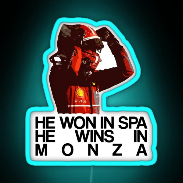 Charles Leclerc He Wins In Monza RGB Neon Sign