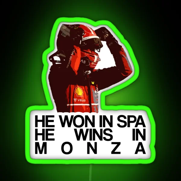 Charles Leclerc He Wins In Monza RGB Neon Sign