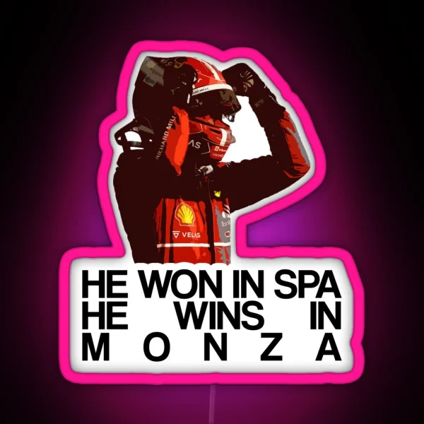 Charles Leclerc He Wins In Monza RGB Neon Sign