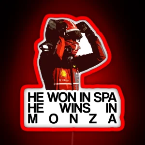 Charles Leclerc He Wins In Monza RGB Neon Sign