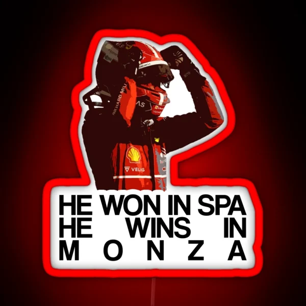 Charles Leclerc He Wins In Monza RGB Neon Sign