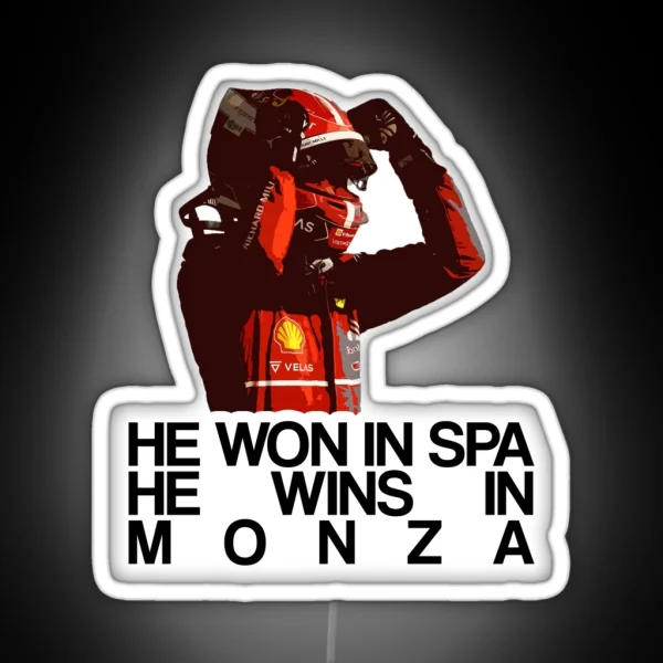 Charles Leclerc He Wins In Monza RGB Neon Sign