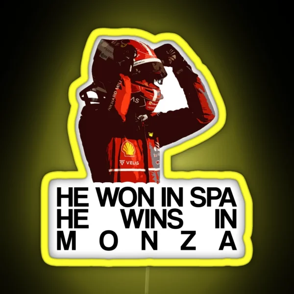 Charles Leclerc He Wins In Monza RGB Neon Sign