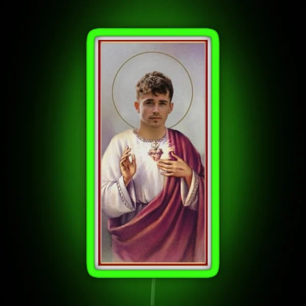 Charles Leclerc Jesus RGB Neon Sign