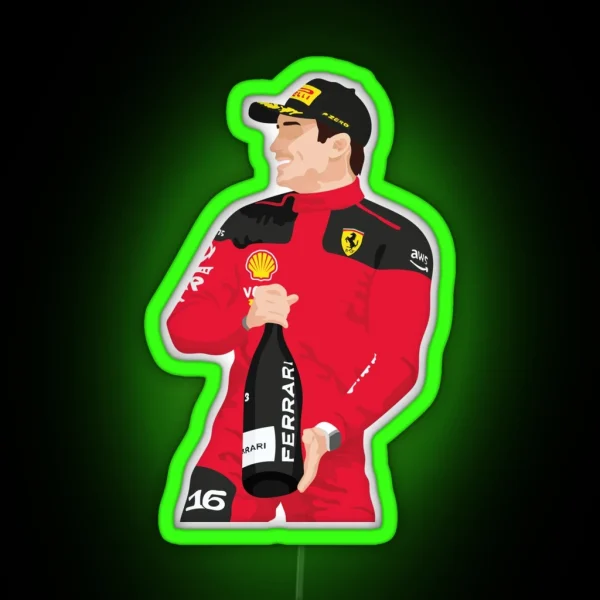 Charles Leclerc Scuderia Ferrari F1 Formula 1 RGB Neon Sign