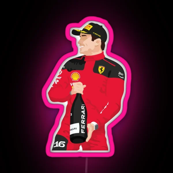 Charles Leclerc Scuderia Ferrari F1 Formula 1 RGB Neon Sign