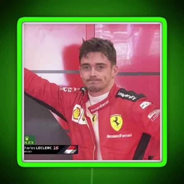 Charles Leclerc Unimpressed Meme RGB Neon Sign