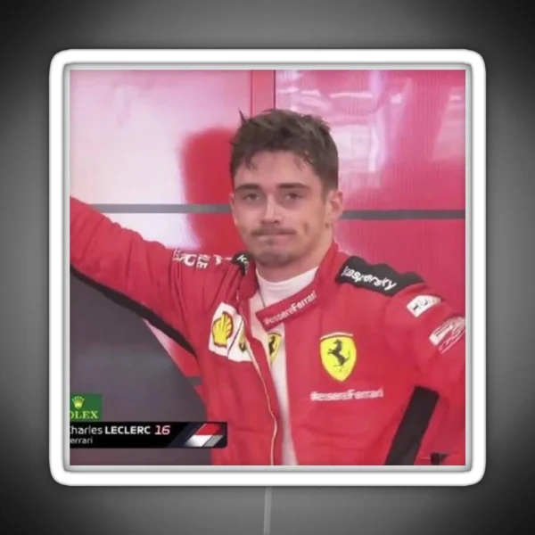 Charles Leclerc Unimpressed Meme RGB Neon Sign