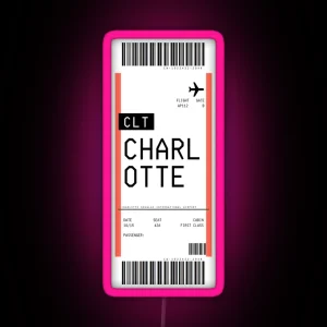 Charlotte Boarding Pass RGB Neon Sign