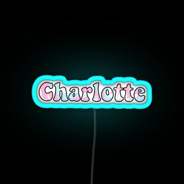 Charlotte Marbled Name RGB Neon Sign