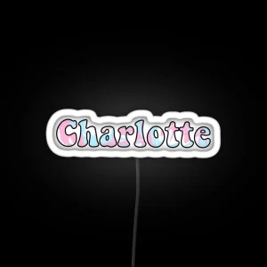 Charlotte Marbled Name RGB Neon Sign