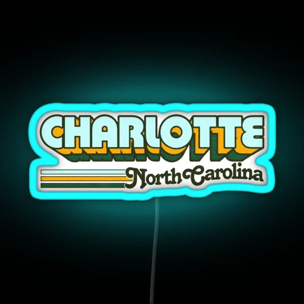 Charlotte NC City Stripes RGB Neon Sign