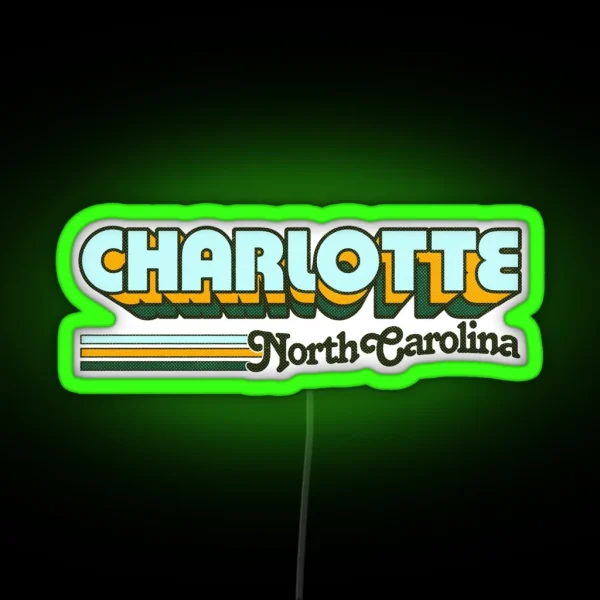 Charlotte NC City Stripes RGB Neon Sign