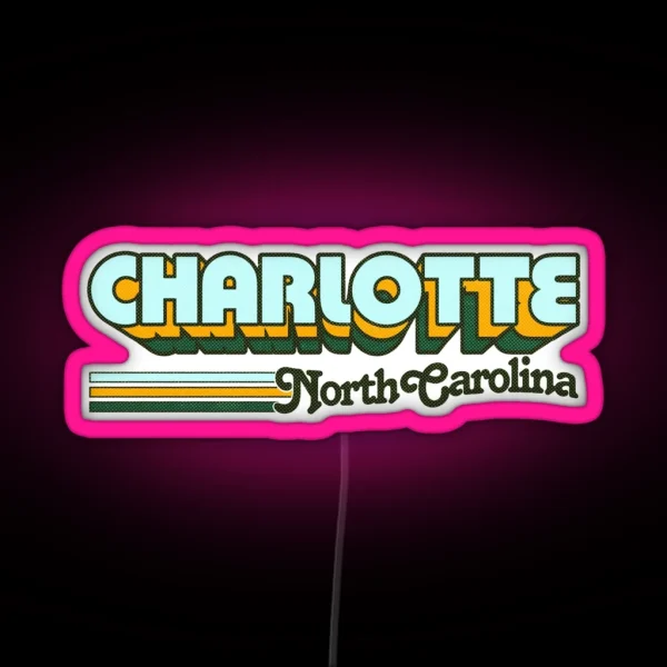 Charlotte NC City Stripes RGB Neon Sign