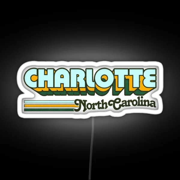 Charlotte NC City Stripes RGB Neon Sign