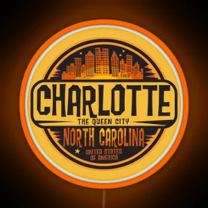 Charlotte North Carolina RGB Neon Sign