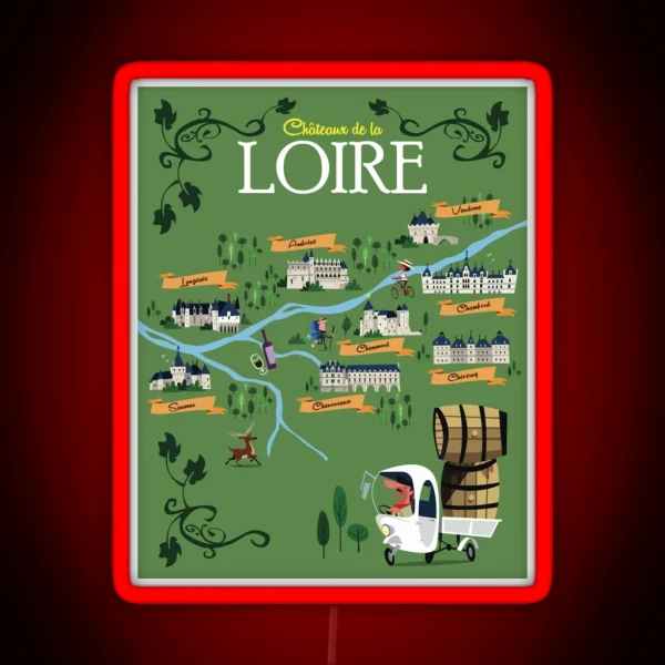 Chateaux De La Loire Poster RGB Neon Sign
