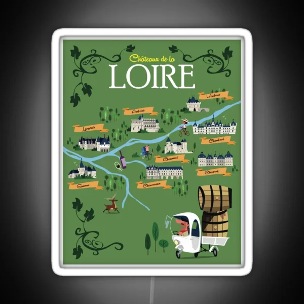 Chateaux De La Loire Poster RGB Neon Sign