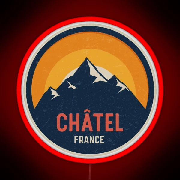 Chatel France Mountain Design RGB Neon Sign