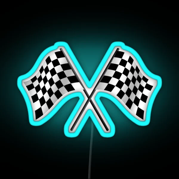 Checkered Flags RGB Neon Sign