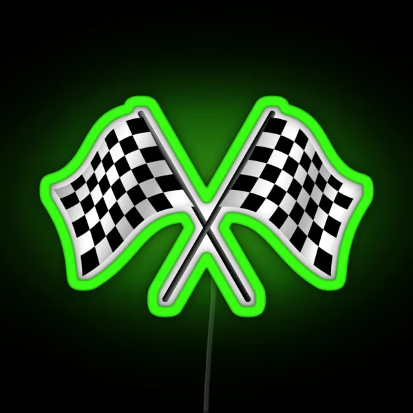 Checkered Flags RGB Neon Sign