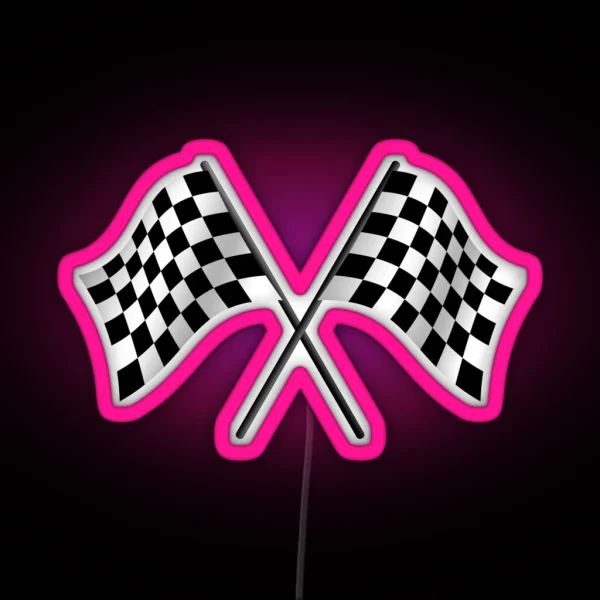 Checkered Flags RGB Neon Sign