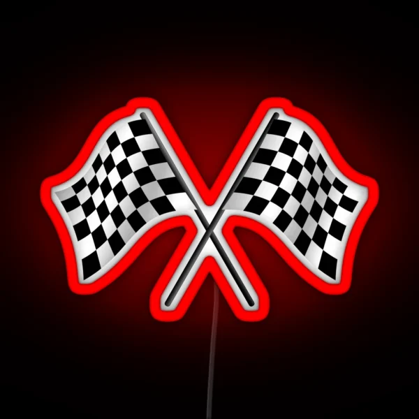 Checkered Flags RGB Neon Sign