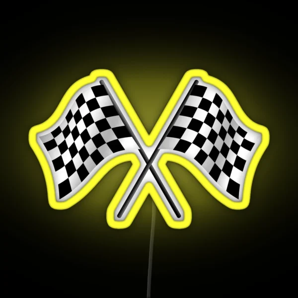 Checkered Flags RGB Neon Sign