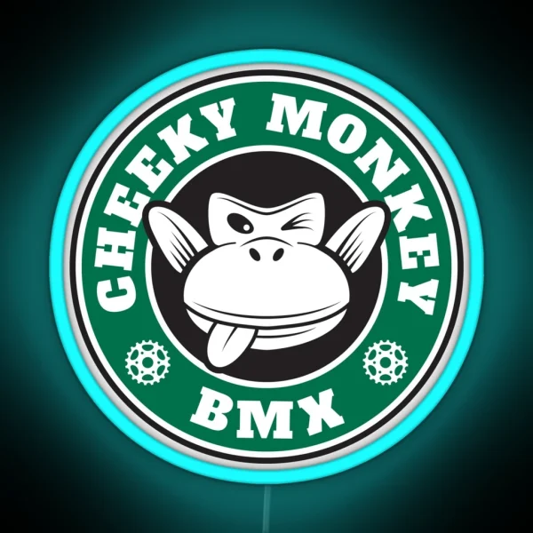 Cheeky Monkey BMX Monkoffee Green RGB Neon Sign