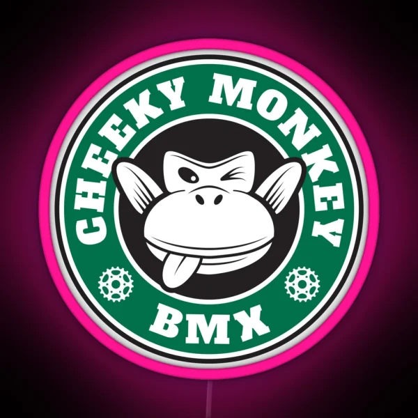 Cheeky Monkey BMX Monkoffee Green RGB Neon Sign