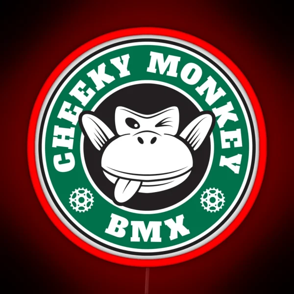 Cheeky Monkey BMX Monkoffee Green RGB Neon Sign