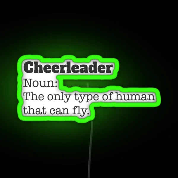 Cheerleading Cheerleader Noun RGB Neon Sign