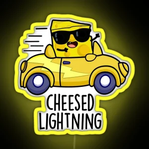 Cheesed Lightning Funny Cheese Pun RGB Neon Sign