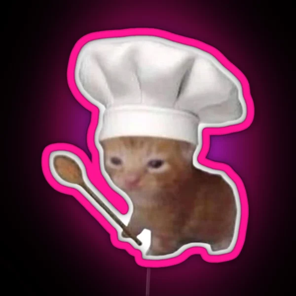 Chef Cat RGB Neon Sign