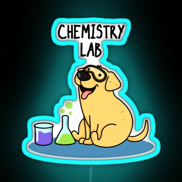 Chemistry Lab Funny Labrador Dog Puns RGB Neon Sign