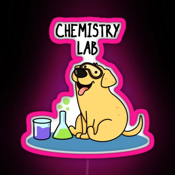 Chemistry Lab Funny Labrador Dog Puns RGB Neon Sign