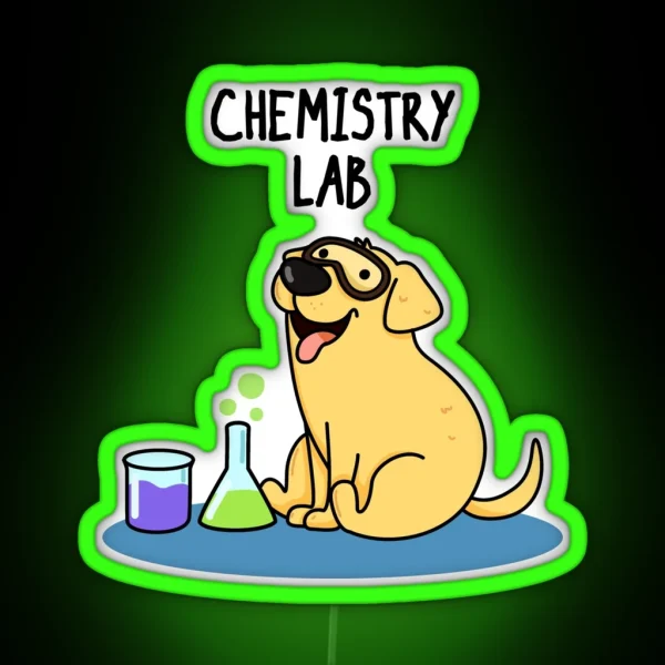 Chemistry Lab Funny Labrador Dog Puns RGB Neon Sign