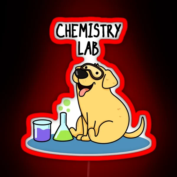Chemistry Lab Funny Labrador Dog Puns RGB Neon Sign