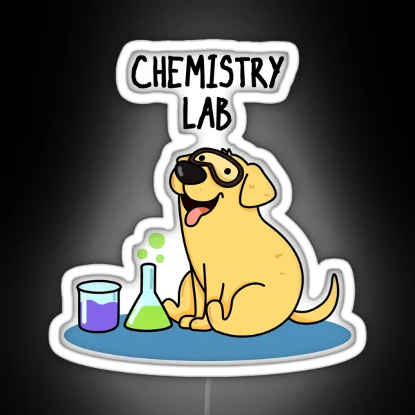Chemistry Lab Funny Labrador Dog Puns RGB Neon Sign