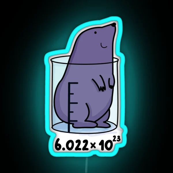 Chemistry Mole Animal Pun RGB Neon Sign